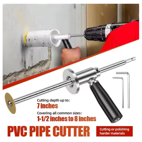 Professional Adjustable PVC Pipe Cutter - Stainless Steel Pipe Cutting Tool with Graduated Scale | Suitable for PVC, Stone, Wood and Other Hard Materials | Maximum Cutting Depth 7 Inches