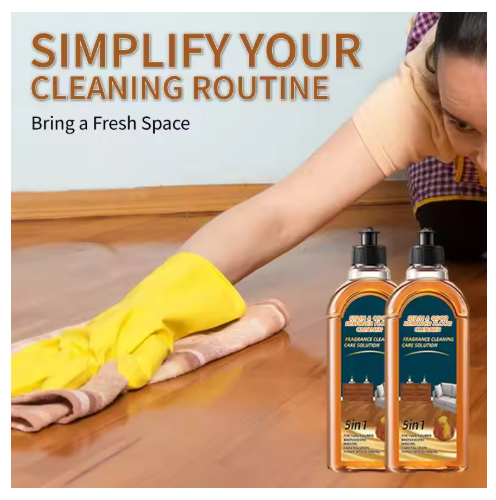 5-in-1 Natural Amber Floor Cleaner 500ml - Powerful Stain Removal · Combines cleaning, antibacterial action, polishing, maintenance and anti-allergy properties in one | Suitable for wooden floors, furniture, marble and tiles