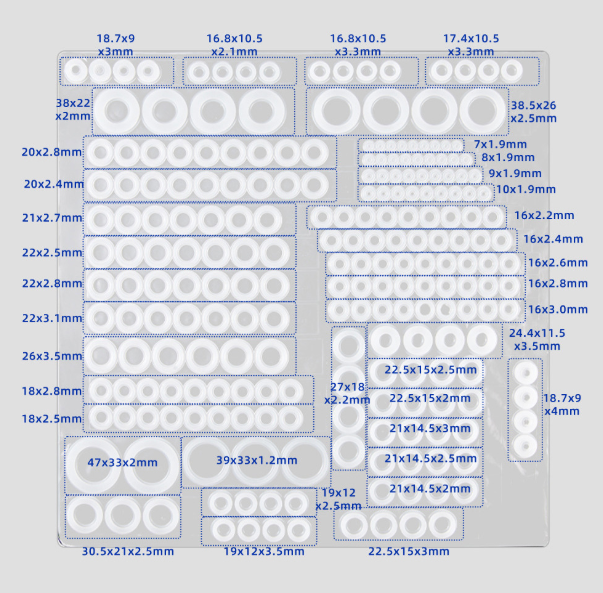 227Pcs All Size Leak-proof Faucet O-Ring Sealing Gasket High Temperature Resistant Elastic Pipe Connection Gasket Replacement Silicone