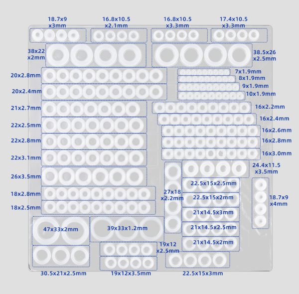 227Pcs All Size Leak-proof Faucet O-Ring Sealing Gasket High Temperature Resistant Elastic Pipe Connection Gasket Replacement Silicone