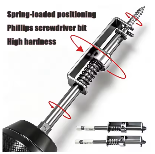 2Pcs Spring-loaded Screw Holder Drill Bit Anti-drop Screwdriver Bit Fixing  Clamp  Suitable for Electricians and Home DIY Repairs