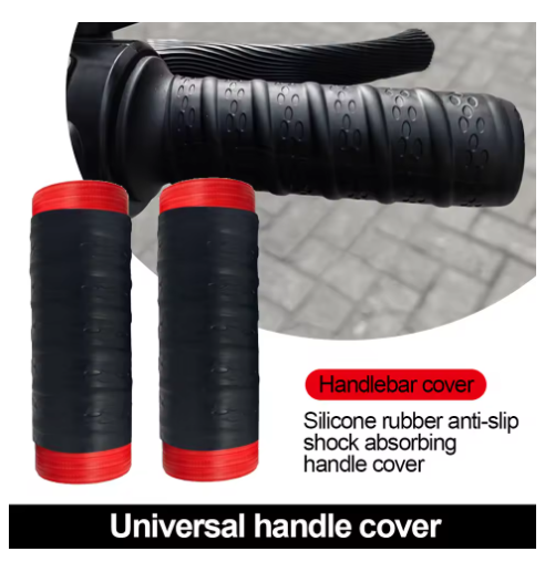 1 Pair Universal Motorcycle/Electric Bike/Bicycle Silicone Anti-Slip Grips｜Thickened Shock-Absorbing Handlebar Covers｜Fits Inner Diameters 25-38mm｜Easy-Fit Washable Grip Covers