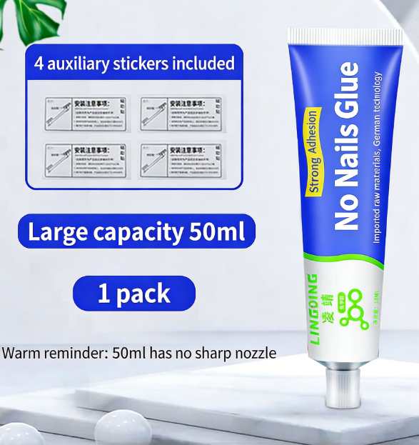2Pcs 50ml Super-strength Nail-free Adhesive Zero Formaldehyde No Drilling Required Nano-enhanced Universal Super Glue High/low Temperature Resistant Waterproof and Mould-proof
