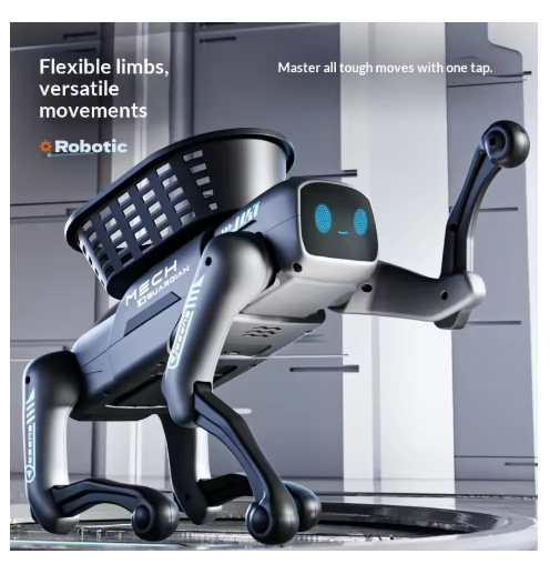 Intelligent Bionic Mechanical Dog Electric Remote-Controlled Robot Toy AI Mobile Programming Boy's Birthday Gift 30cm Large Size with Dual Battery Life Programmable Robot