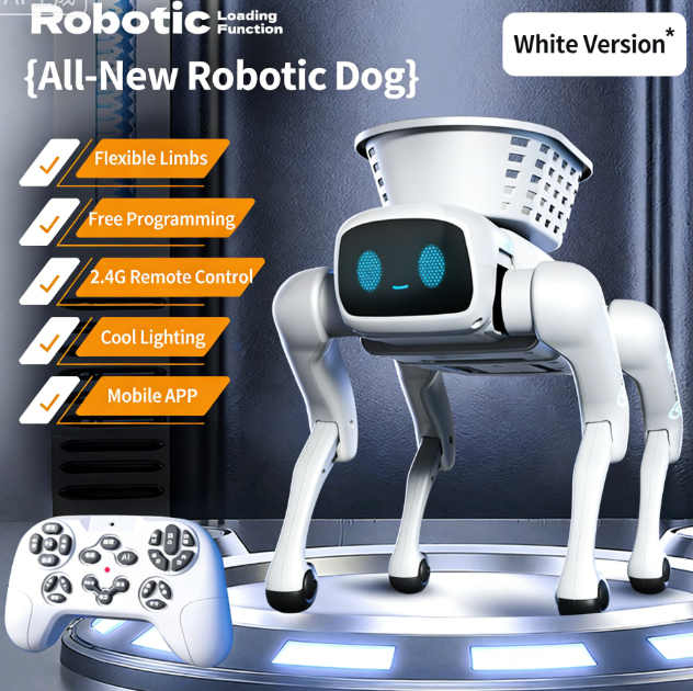 Intelligent Bionic Mechanical Dog Electric Remote-Controlled Robot Toy AI Mobile Programming Boy's Birthday Gift 30cm Large Size with Dual Battery Life Programmable Robot