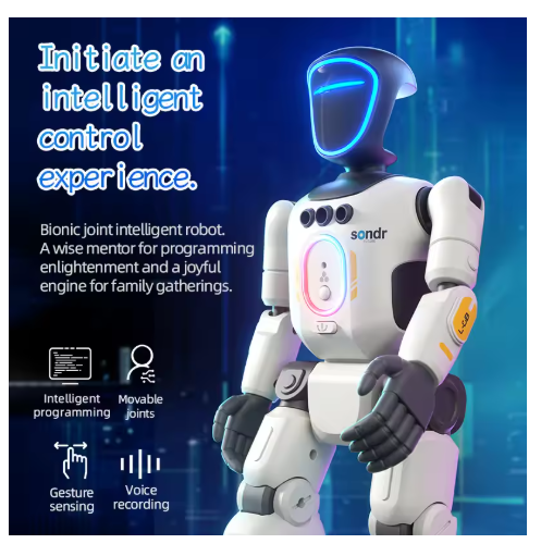 Gesture-Controlled Programmable Robot | Early Learning Interactive Smart Robot | Singing, Dancing & Expressive Facial Changes | Bionic Joint Movement | Gesture Recognition + Voice Recording | Children's Toy Gift