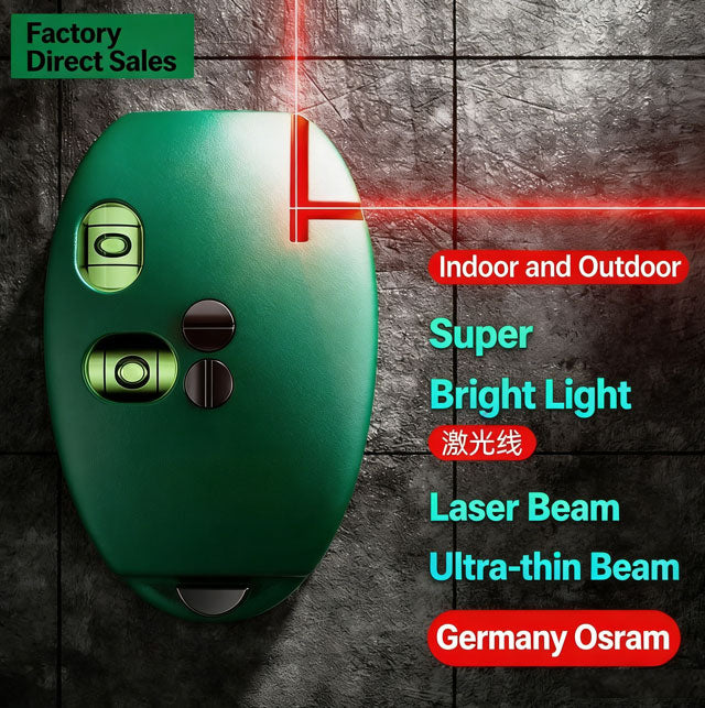 Electronic Laser Right-Angle Level 90-Degree Ground Level Gauge Infrared High-Precision Automatic Line Projector Line Projector Upgraded German LD High-Intensity Light Visible in Sunlight Millimetre-Level Accuracy Red Laser