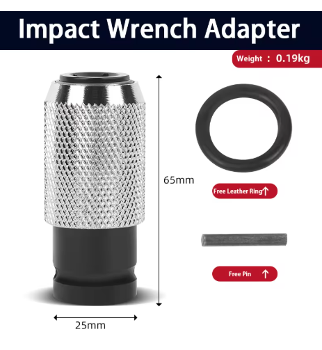 1Pc Electric Wrench to Square Shank Four-Slot Hammer Drill Adapter (1/2-inch interface compatible with two-slot impact drill bits)