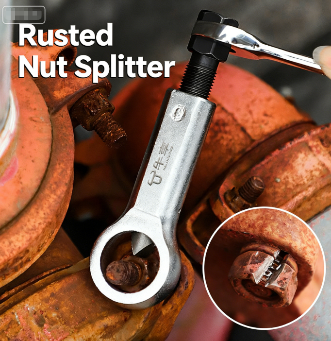 New Universal Manual Nut Splitter Rapid Rusted Nut Removal Tool Bolt Separator Industrial-Grade Alloy Steel Forging Quenched and Hardened Precision Screw Four Sizes Available Suitable for 9-27mm Nuts