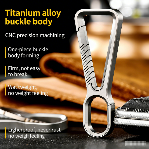 Premium Titanium Alloy Keyring | 100-Year Guaranteed Durability | Bow Spring Clip, Single-Shell Design | Everyday Portable Outdoor Clip | Men's Camping Belt Accessory