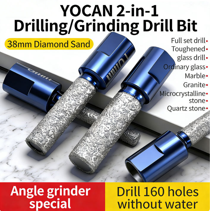 4Pcs 6-12 mm Professional Angle Grinder Dry-cut Diamond Drill Bits for Drilling and Grinding – 38 mm Drilling Depth, M10 Thread, Suitable for Tiles, Marble and Granite