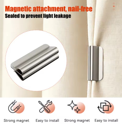 3Pairs Magnetic Curtain Clips – Say Goodbye to Light Leaks and Enjoy a Good Night’s Sleep