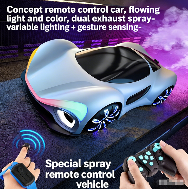 Futuristic Concept Gesture-Controlled Remote-Control Car | 4WD Spray Car | 2.4GHz Dual Remote Controls | New Energy Concept