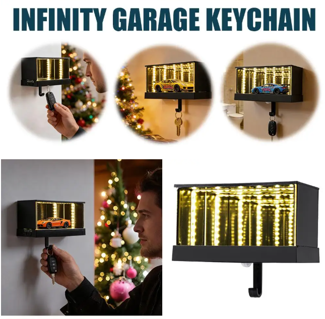 Car Garage Key Holder Key Organizer With Led Light, Novelty Key Hanger For Door Apartment Home Entryway ﻿(Car Toy Not Included)