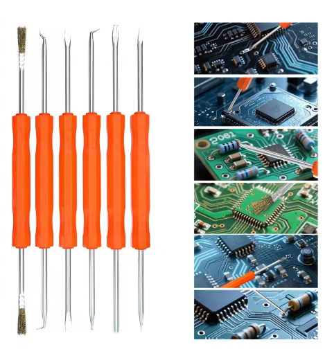 6-in-1 Desoldering & Soldering Assistant Tool Kit – PCB Cleaning & Repair Essential for Electronics Hobbyists
