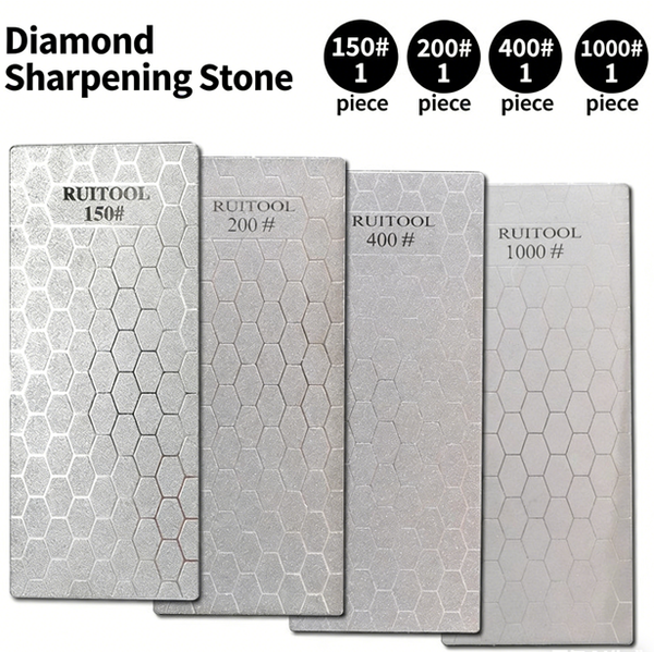 Carborundum Knife Sharpening Stone with Honeycomb-Patterned Blade Rectangular Electroplated Diamond Portable Polishing Tool for Home Use