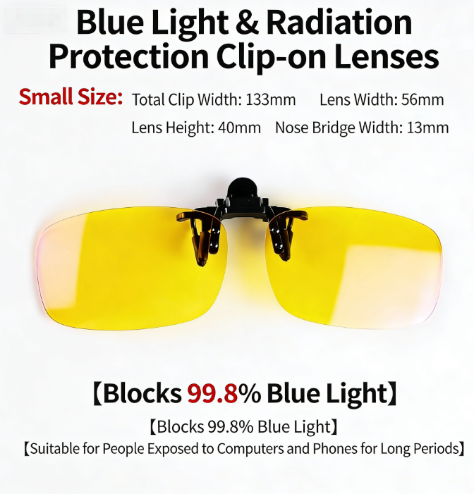 Say Goodbye to Cataracts and Worsening Eyesight Ultra-lightweight Blue Light-blocking Clip-ons 99.8% blue light blockage