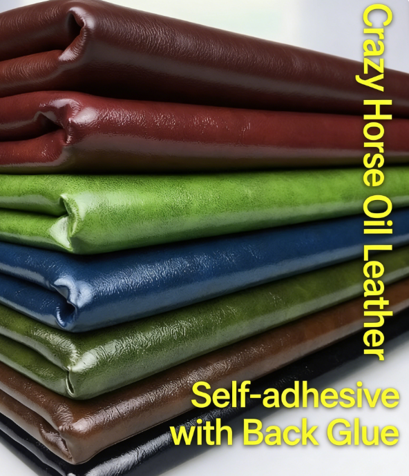 Premium 50x137cm Crazy Horse Oil Leather Leather Repair Self-Adhesive Patch 10 Colors DIY Self Adhesive Stick on Sofa Repairing Leather Fabric Stickr Patches