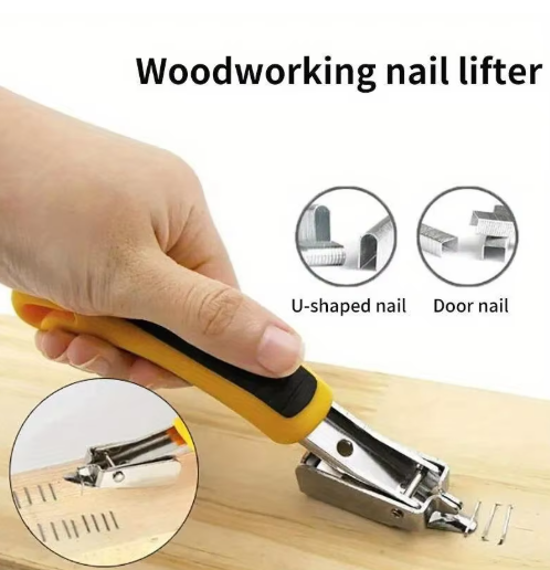 Woodworking Nail Puller | Lever-Action Nail Removal Tool | Effortlessly Remove U-Pins and Door Nails