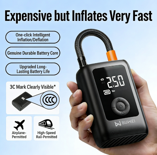 Portable Wireless Car Air Compressor Electric Tire Inflation Pump Bicycle Pump Multi-Purpose Inflator  Air Pump One-touch Smart Inflation and Stop
