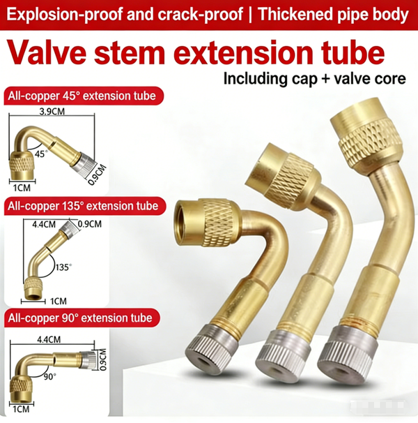 3Pcs Valve Extension 45°, 90°, 135° Angle Bend Valve Adapter Tire Stem Extension Stem Extender