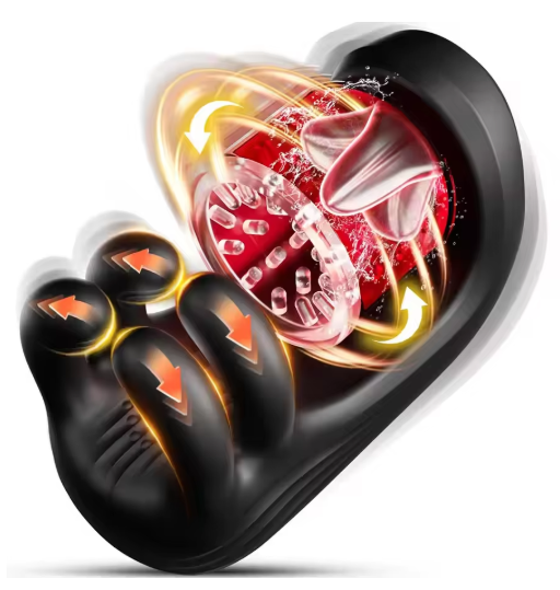 New 360° Licking Glans Mens Vibrator with 9 Rotating & Clamping & Vibrating Modes, Penis Trainer Masturbators Blowjob Toy