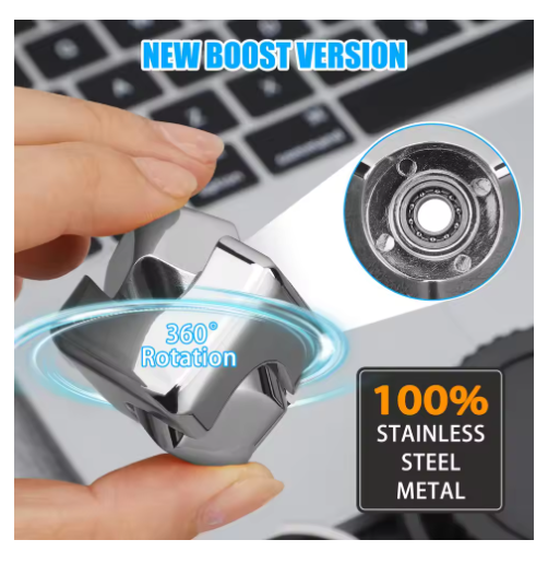 Magnetic Metal Rubik’s Cube Finger Spinner | 3-in-1 Stress-Relief Gadget – A Spinning Artwork for the Palm of Your Hand | Limited Edition Tech Alloy Version