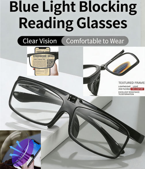 Unisex Blue Light-Blocking Flip-Up Reading Glasses  High-Definition Vision Protection + Scientific Blocking of Harmful Blue Light