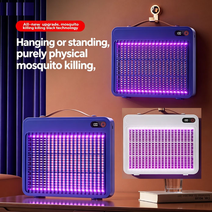2026 New Flagship Pure Physical Mosquito Killer | Ultra-Quiet| LED display monitors battery level and mosquito count in real time | Wall-Mountable and Desktop-Compatible | Type-C Charging