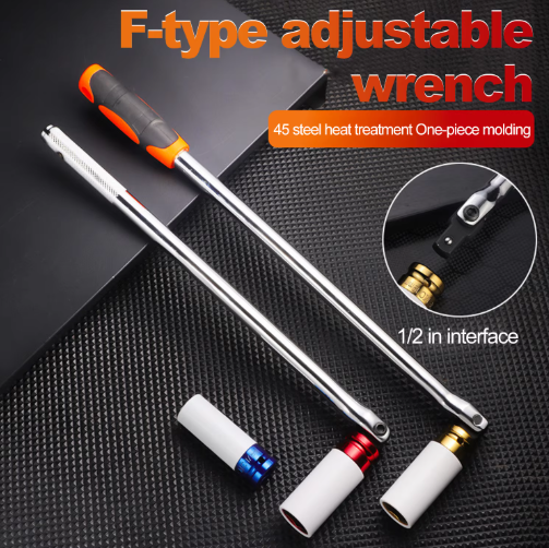 1/2'' F Rod Wrench Socket 15/18'' Torque Wrench Long Force Bar Activity Head Strong Lever Steering Handle Repair Tool