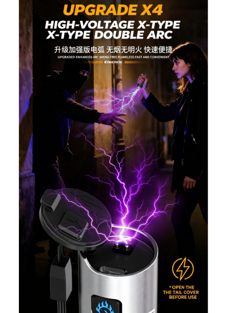 Dual-Light Source, Dual-Arc White Laser Arc Lighter Flashlight | High ...