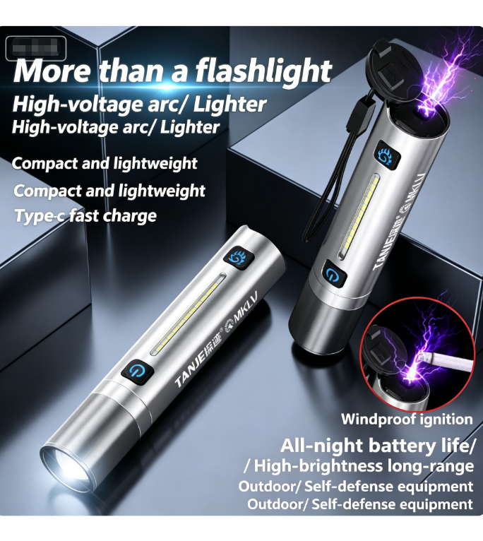 Dual-Light Source, Dual-Arc White Laser Arc Lighter Flashlight | High ...