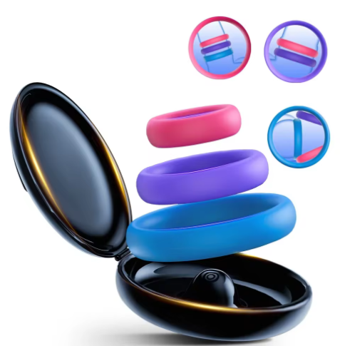 3Pcs Reusable Silicone Cock Penis Rings Enlargers Erection Enhancing Long Lasting Ejaculation Toys for Men or Couples
