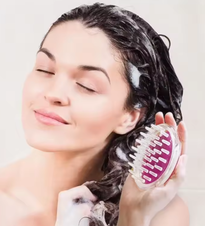 2Pcs Crystal Clear Shampoo Brush Silicone Scalp Massage Brush  Gently Cleanses the Scalp and Relieves Stress with Every Stroke