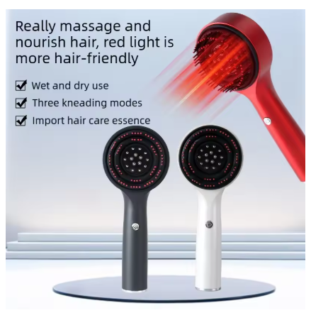 630nm Red Light SPA Massage Comb | SPA-Level Scalp Care: Electric Massage + Serum Infusion + Red Light Therapy | Wet/Dry Use—Your Personal Pocket Scalp Massage Therapist
