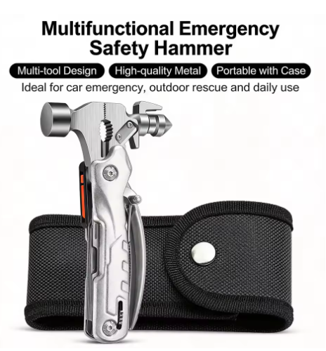 EDC 21-in-1 Folding Tool Pliers Outdoor Safety Hammer Pliers | Car Emergency Nail Puller and Hammer Wild Survival · Roadside Rescue · Camping Repairs · Daily EDC