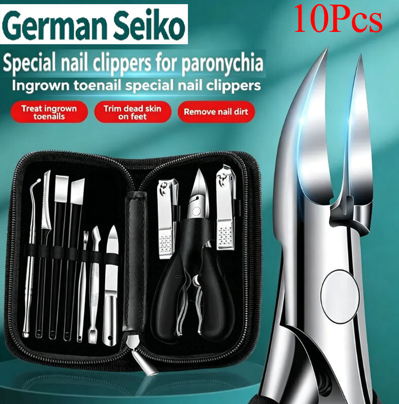 10Pcs Specialized Cuticle Care Set | Solves Ingrown Toenails, Paronychia, and Thick, Brittle Nails in One Cut German Engineering · Eagle-Beak Blade | Dual-Spring Design | Reaches Deep into the Cuticle for Pain-Free Trimming