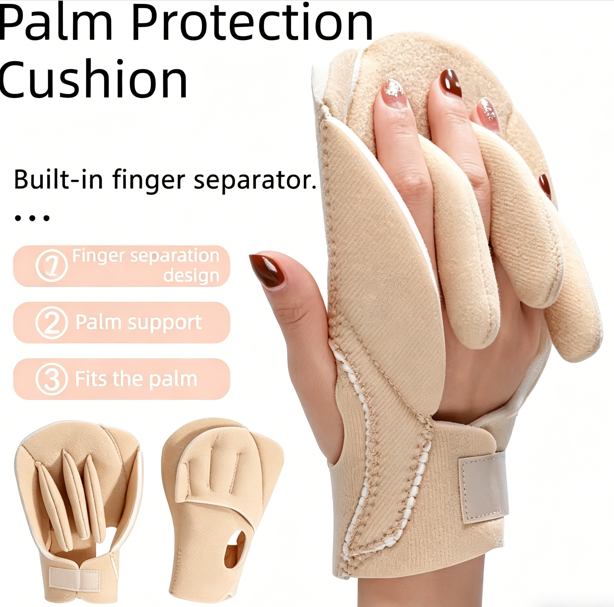 Finger Support Pads+Built-in Finger Separators Hand pads for Office Work, Gaming and Physiotherapy Soft and Breathable, Prevents Sweating