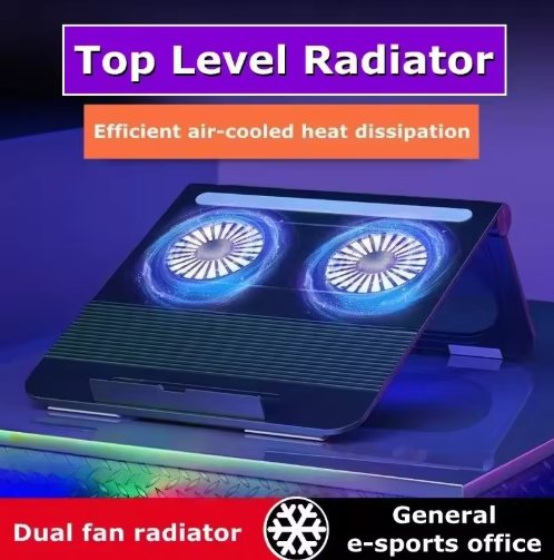 Laptop Dual-Fan Cooling Stand Foldable and Portable Height-Adjustable