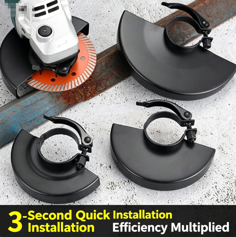 Angle Grinder Guard: Quick-Release Reinforced Grinding Wheel Guard | Universal Fit for 100mm, 115mm and 125mm Models | Secures with a Single Click – No Screwdriver Required