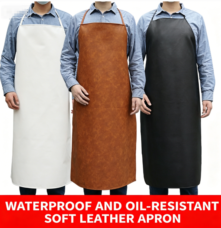 Waterproof,Oil-and Stain-Resistant Leather Apron | Workwear for Kitchens, Restaurants and Baking |Easy to Clean | Soft and Flexible, Available in Multiple Colours