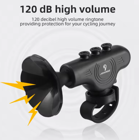 120dB Super Loud Bicycle Electric Horn, Rechargeable Bike Bell with 5 Sounds, IPX4 Waterproof, ABS Shell, for Bicycles, Scooters, Motorcycles, Cycling Safety Accessory