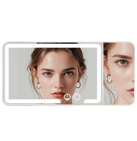 3X Magnifying HD Car Sun Visor Makeup Mirror - LED 3-Color Dimmable