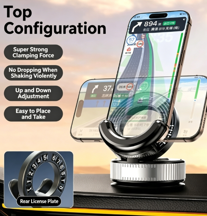 2026 Vacuum Adsorption Car Phone Holder – Anti-Shake, Universal Dashboard Mount, Foldable & Heat Dissipation for All Phones