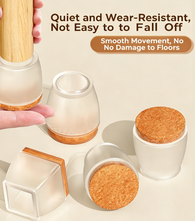 16Pcs TPE Table and Chair Leg Covers | Silent, Noise-Reducing, Non-Slip Pads | Durable, Thickened Furniture Leg Protectors | Home Protection Upgrade Edition