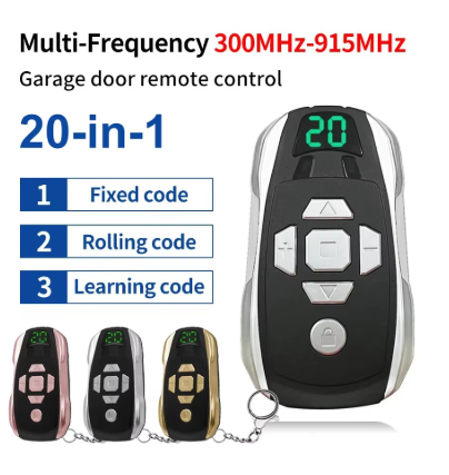 20-in-1 Universal 300-915MHz Smart Multi-Frequency Remote Control Duplicator, Roller Shutter Key, USB-Rechargeable Door Opener