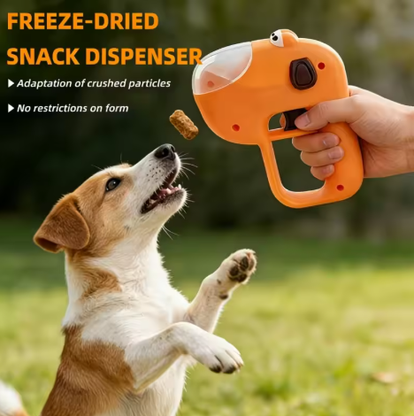 Pet Freeze-Dried Food Launcher Interactive Treat Dispenser Boredom Relief Puzzle Toy for Dogs Cats No Battery Required