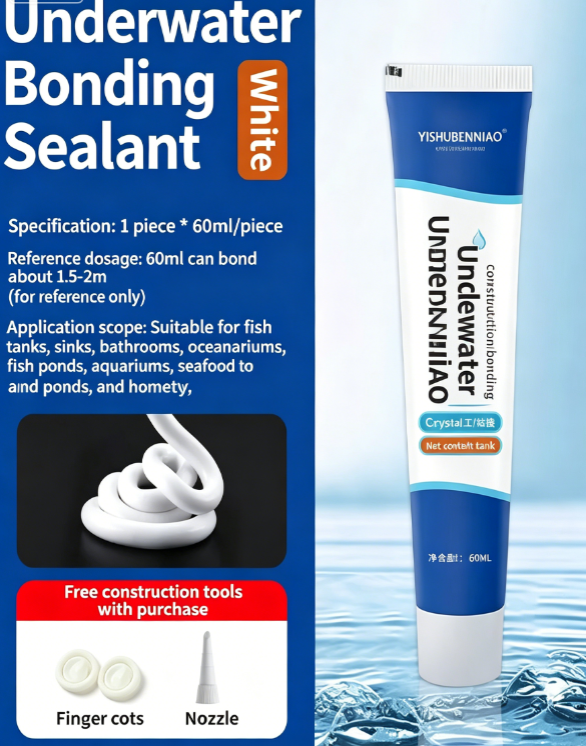 60ml Underwater  Leak Repair  Adhesive Sealant | Waterproof Silicone Sealant for Underwater Application | Resistant to High and Low Temperatures, Anti-Shrinkage