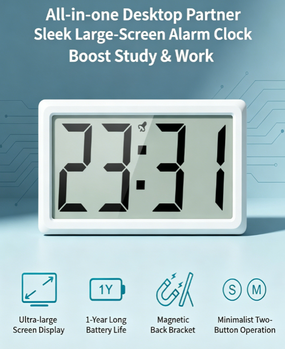 Magnetic Large-Screen Fridge Clock | Stand or Hang | Simple Operation | Suitable for Kitchens, Fridges and Desks | 3 Models Available