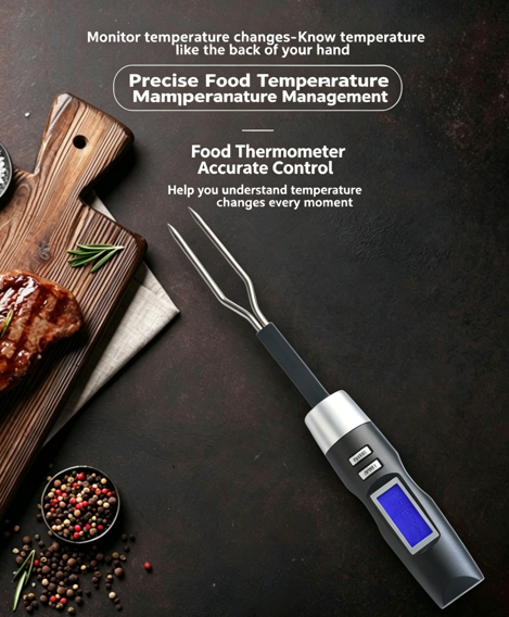 Digital Dual-Prong Barbecue Thermometer | Dual probes · Large backlit display · Monitor doneness with a single prong